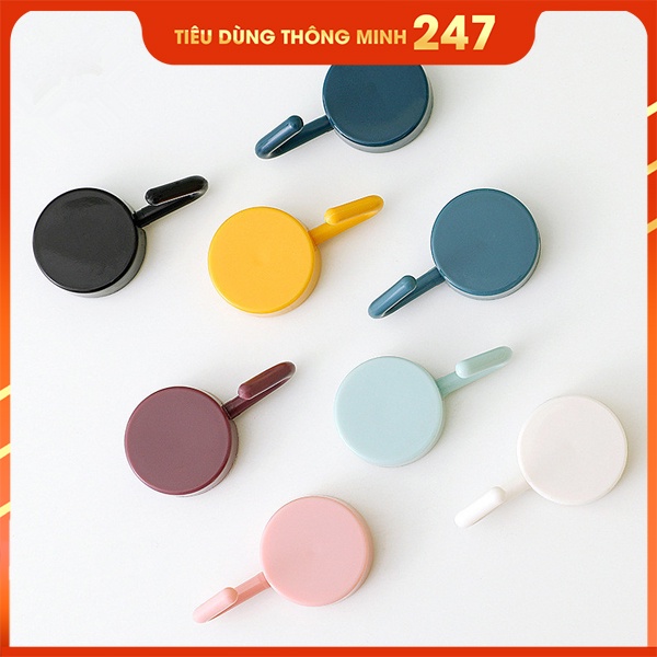 Set 10 Móc Treo Đồ Đa Năng Dán Tường Chống Nước Màu Sắc Đơn Giản Phong Cách Bắc Âu