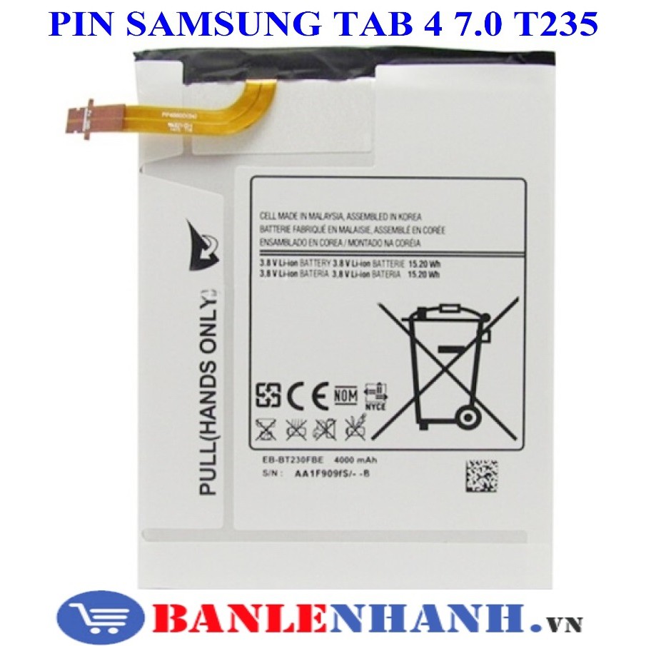 PIN SAMSUNG TAB 4 7.0 T235 [PIN NEW 100%, ZIN ]