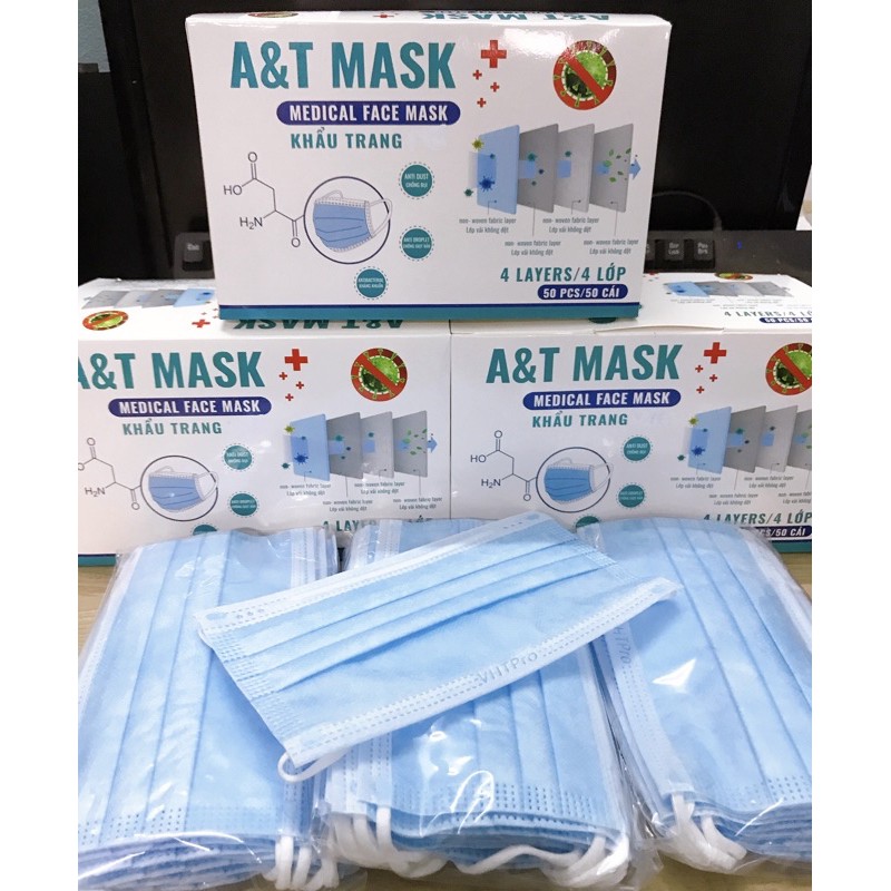 MÀU TRẮNG💚-Hộp Khẩu Trang Y Tế AMI 4 Lớp, Có Lớp Than Hoạt Tính (Hộp 50 chiếc) | BigBuy360 - bigbuy360.vn
