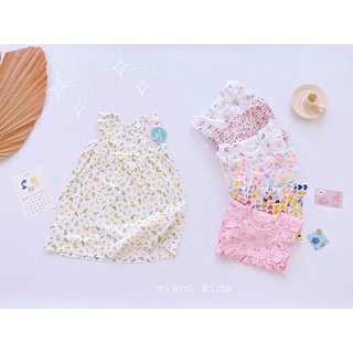 (8-24kg)Váy đầm thun cotton Miwoo Kids họa tiết đáng yêu cho bé gái bảng màu 2(ảnh thật)