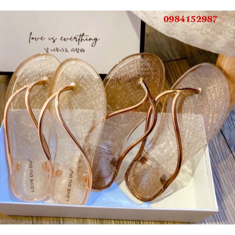 Dép kẹp xỏ ngón trong kim tuyến siêu xinh - nhựa dẻo đẹp