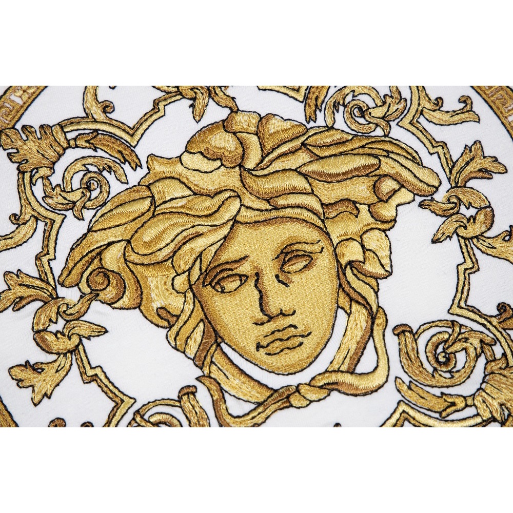 Áo Thun Tay Ngắn Chất Liệu cotton Họa Tiết Thêu Versace Cao Cấp Thời Trang