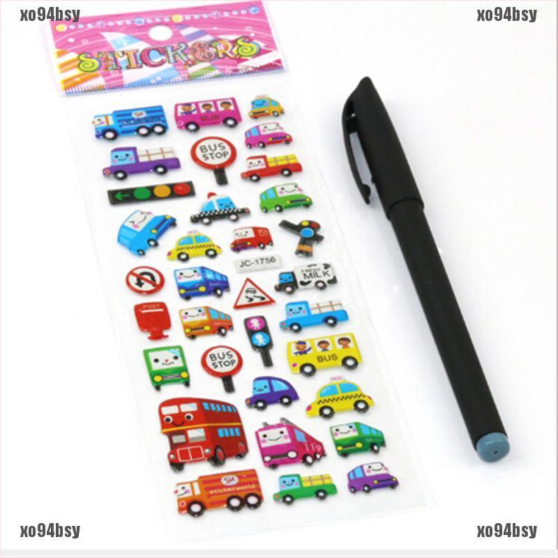 [xo94bsy]5 Sheets Cute Cartoon Scrapbooking Bubble Puffy Stickers Reward Kids Gi
