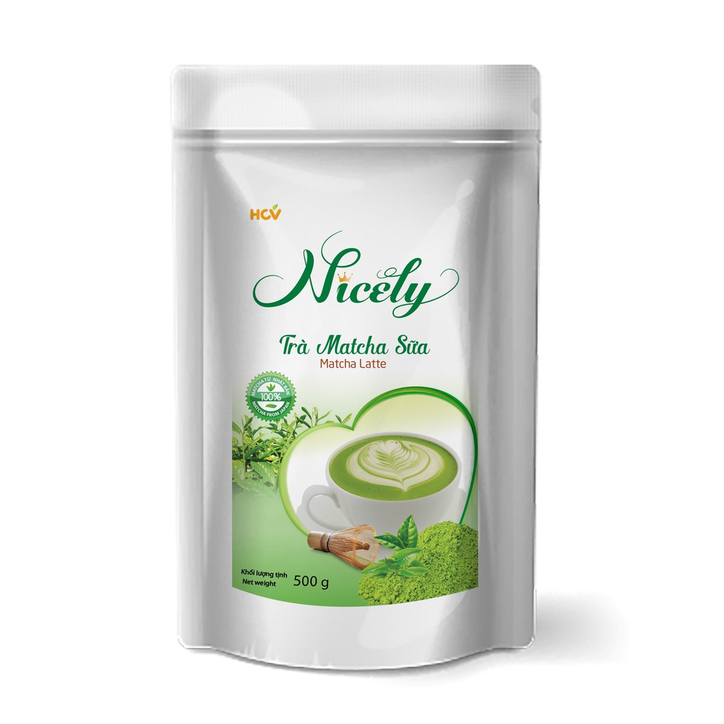 Trà Matcha sữa Nicely túi zip 500gr