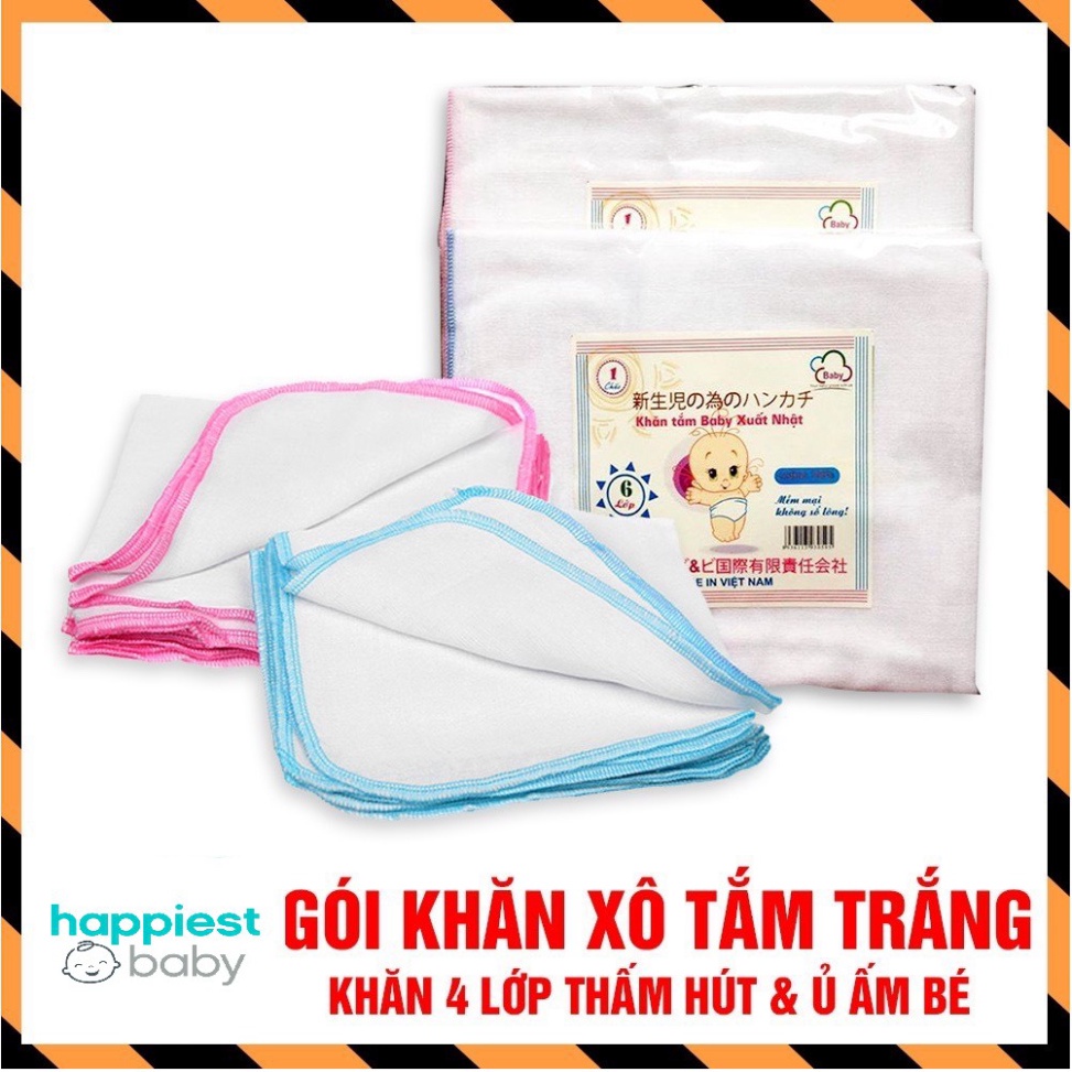 Khăn xô tắm trắng 4,5,6 lớp siêu mềm siêu thấm, hàng xuất Nhật, khăn tắm cho bé A Lá Kids