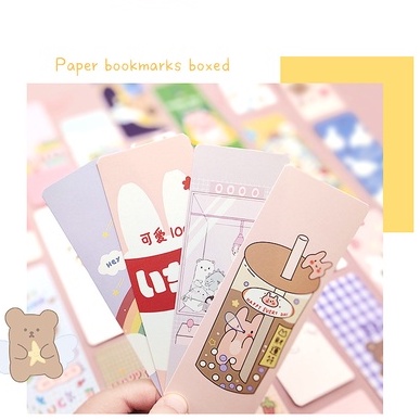 Set 30 Thẻ Đánh Dấu Sách Dễ Thương Xỉu Bookmark đánh dấu sách