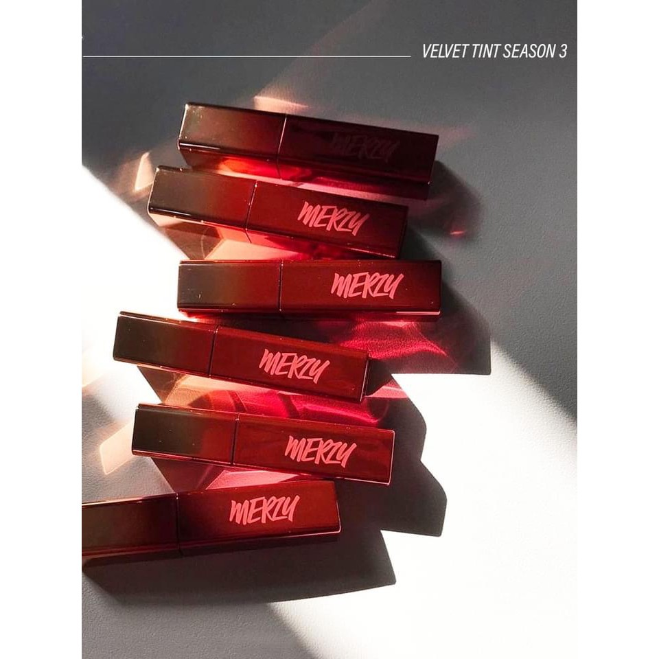 Son Merzy Velvet tint season 3 V13 - V18 chính hãng Hàn Quốc bản vỏ xanh / đỏ