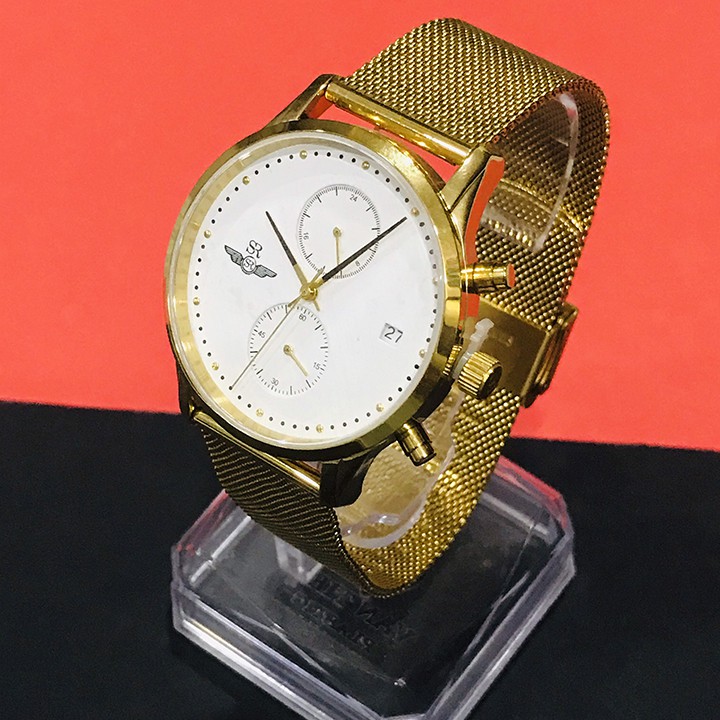 Đồng Hồ Nam SRWATCH Chrono SG5841.1402 mặt kính Sapphire đính đá mạ vàng không phai