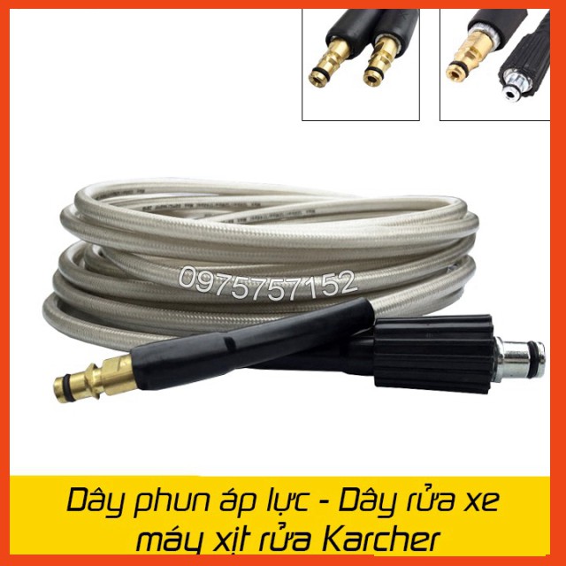 [SALE] 10m Dây áp lực máy rửa xe Karcher - Ống dây phun thay thế máy xịt rửa áp lực Karcher