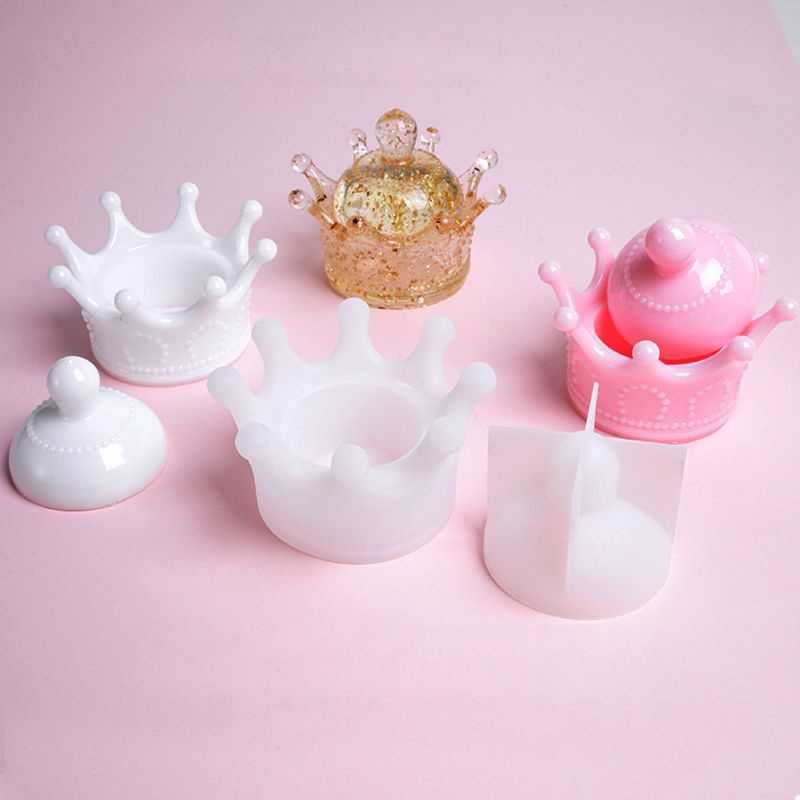 [ Resin, Jesmonite] Khuôn hộp đựng hình vương miện - Crown Shape Mold - sử dụng trong thủ công sáng tạo, handmade