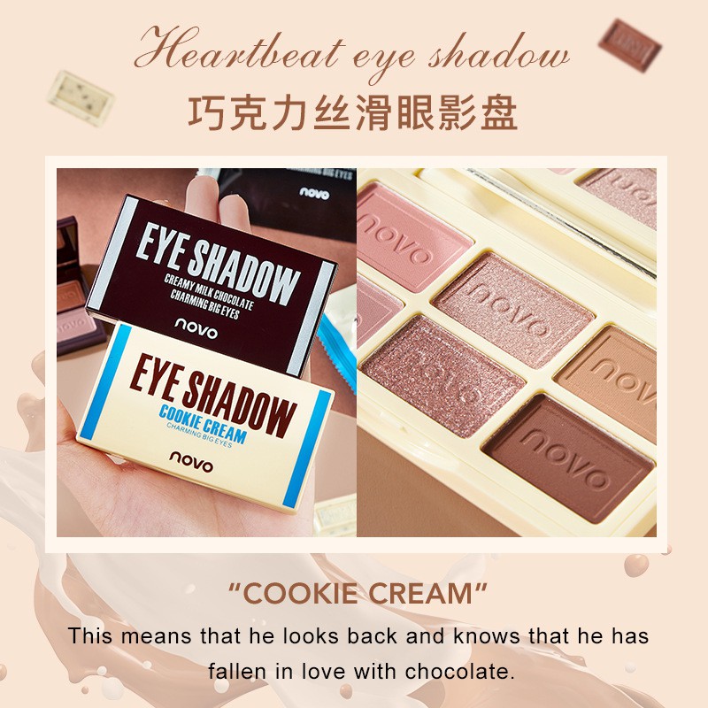 [Hàng mới về] Bảng phấn mắt NOVO 6 màu chống thấm nước lâu trôi chất lượng cao | BigBuy360 - bigbuy360.vn