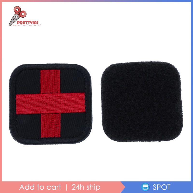 [Prettyia1] 50x50mm Móc Chữ Thập Sơ Cứu Màu Đỏ Chiến Thuật