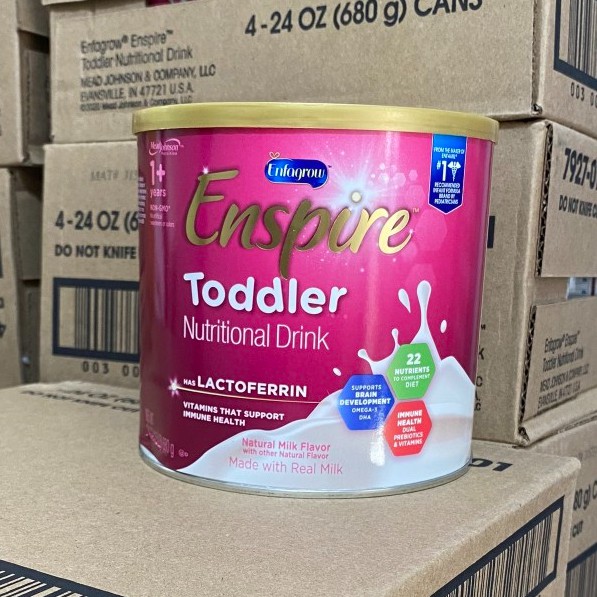 DATE 10.23 Sữa Bột Enfagrow Enspire Toddler Lactoferin trẻ 1 tuổi 680g - Mỹ
