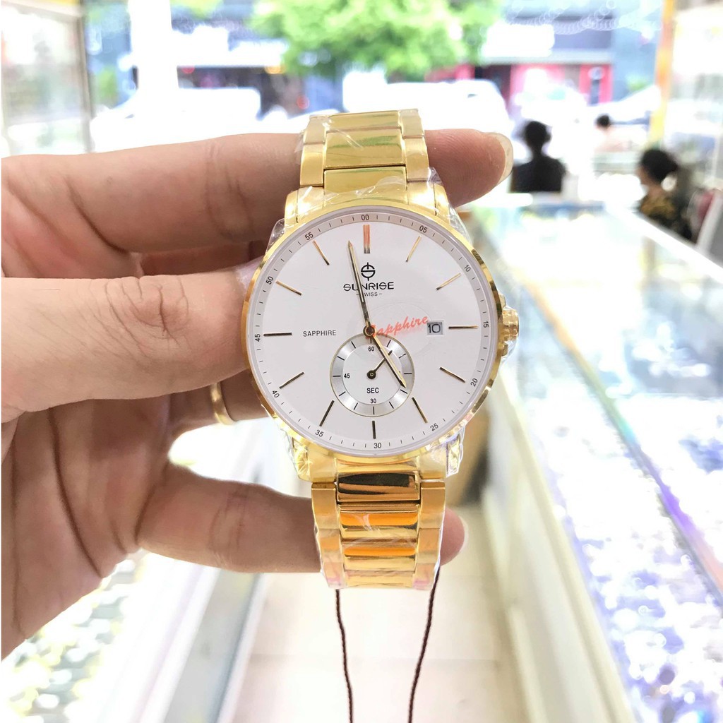 Đồng hồ nam dây kim loại chính hãng Sunrise 1141 1141SA DM1141MK trắng