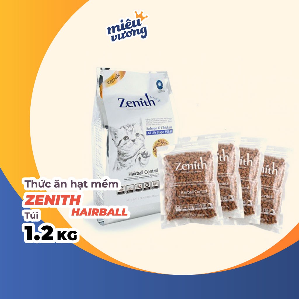 [Mã PET2405 giảm 10% đơn 250K] Hạt Mềm Zenith Hairball cho mèo | Gói 1.2kg