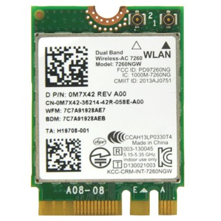Card Wifi Bluetooth M.2 Intel AC 7260 Dual Band cho Laptop