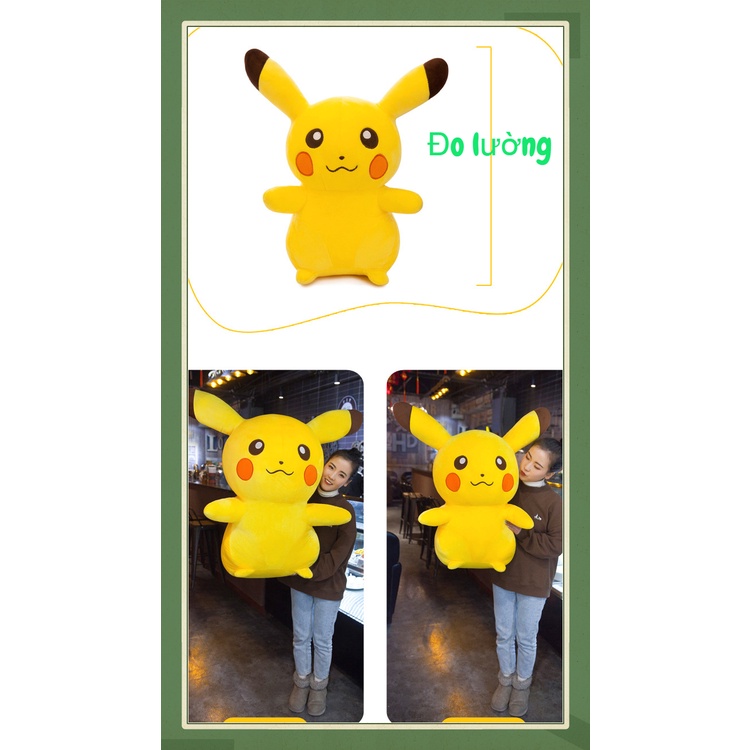 Gấu bông teddy bear Pikachu, thú nhồi bông cao cấp hình pikachu nhiều size Quà tặng lễ hội sinh nhật