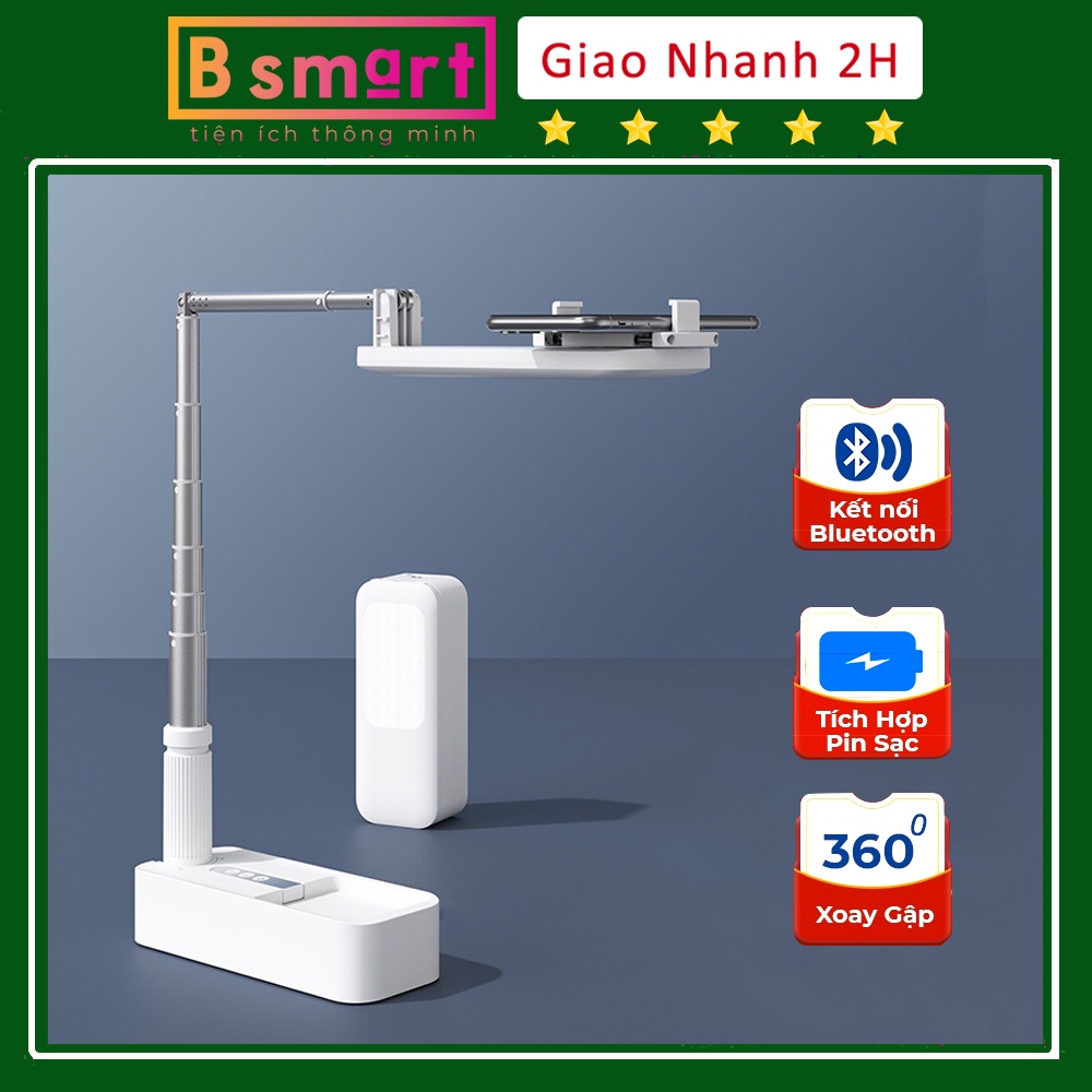 Đèn livestream gập gọn Stand Box V6 xoay gập 360 độ, kết nối bluetooth điều khiển chụp ảnh từ xa (bảo hành 12 tháng)