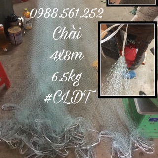 Chài cá cước đúc 4m bung 8m, hàng cao cấp 6.5kg, chài quăng cá kinh tế