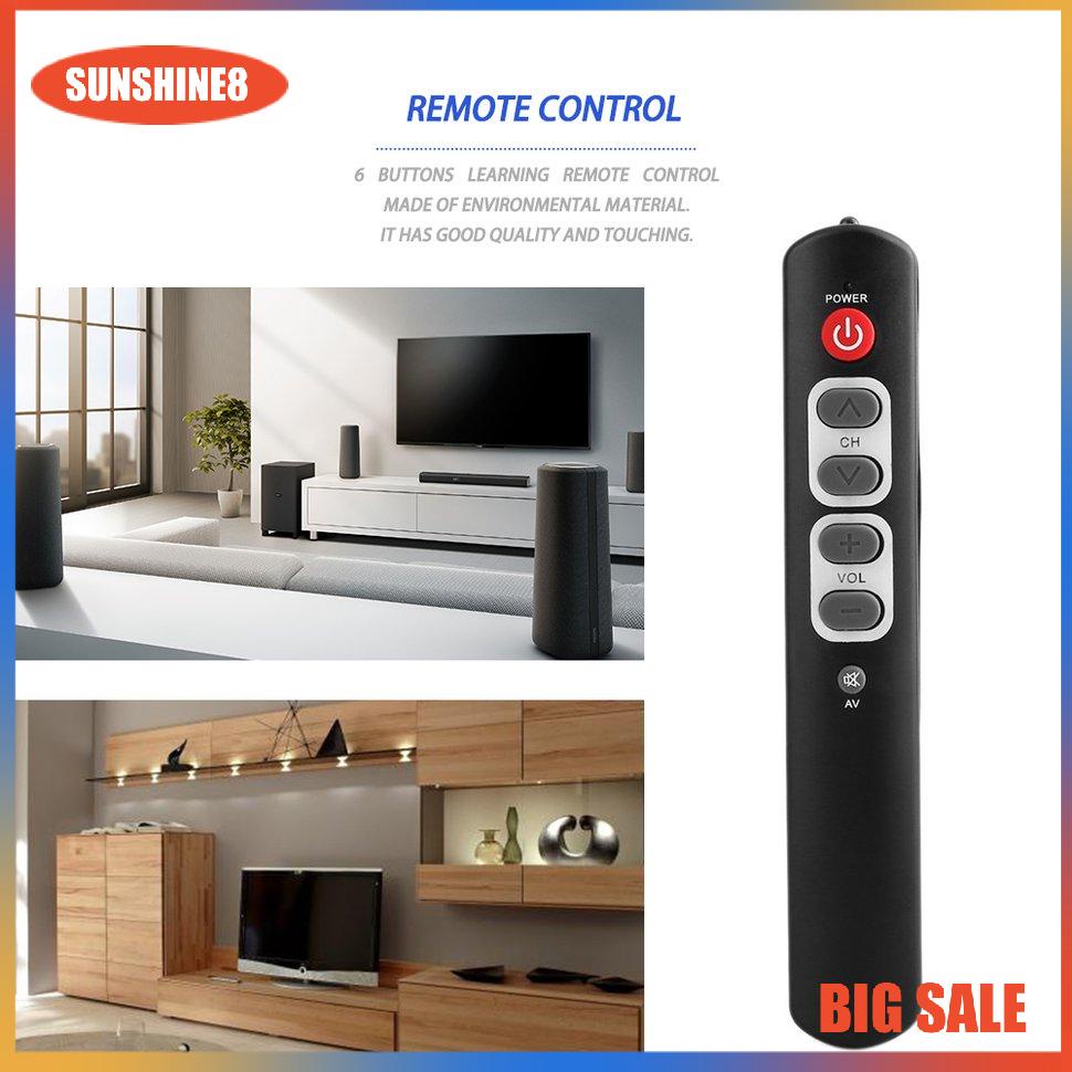 【SUN】Universal 6 Keys Learning Remote Control Big Buttons for TV STB DVD HIFI