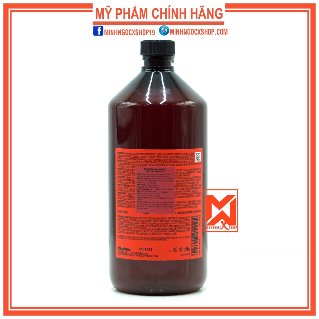 Dầu gội chống rụng DAVINES NATURALTECH ENERGIZING 1000ml