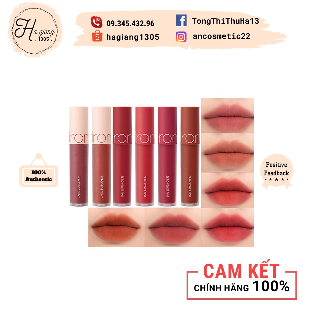 Son kem Romand Zero Velvet Tint Shell Beach Nude Collection &amp; Baked Velvet Collection