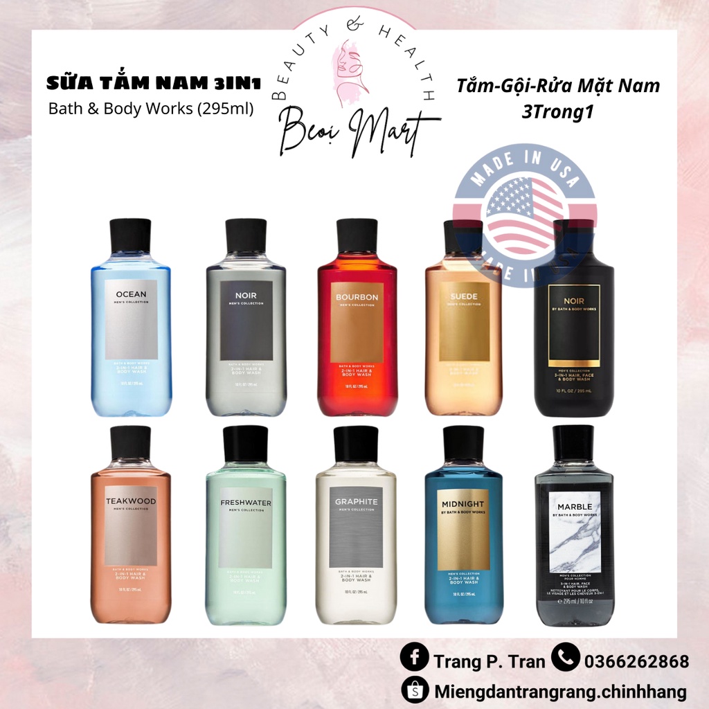 Sữa Tắm Nam 3in1 Bath and Body Work - sữa tắm nước hoa (CHÍNH HÃNG) FREESHIP - Beoi Mart