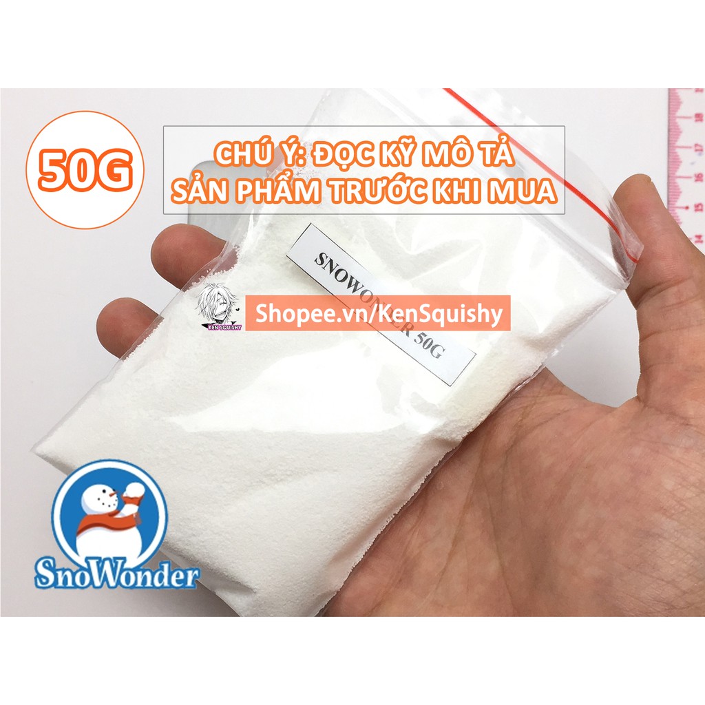 Tuyết Nhân Tạo Snowonder 50Gram Hàng Nhập Khẩu Mỹ Chính Hãng Nguyên Liệu Làm Slime Mây