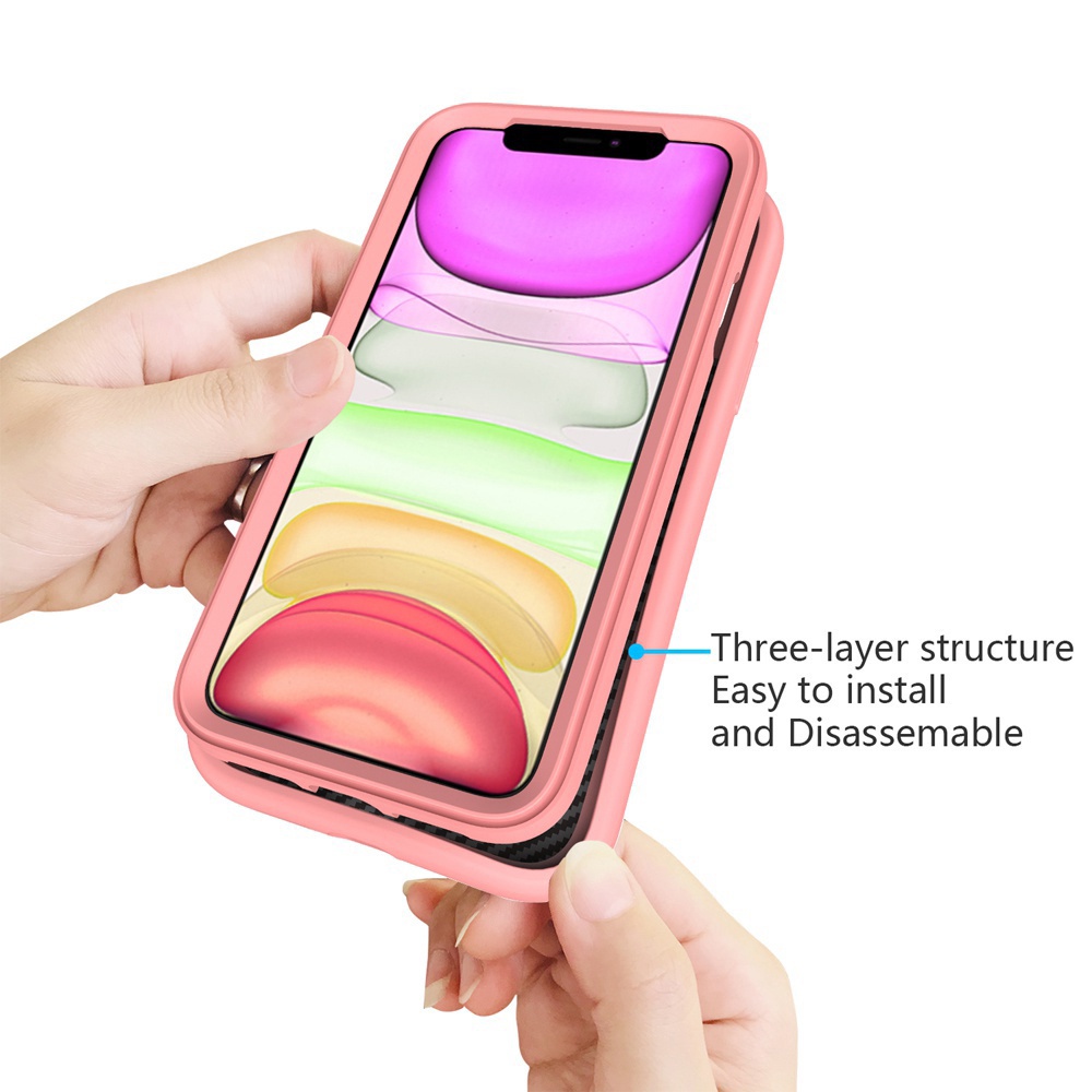 Ốp Điện Thoại Silicone Cứng Chống Sốc Thời Trang 2 Trong 1 Cho iPhone 14 13 12 11 Pro Max Mini XS XR X 8 7 Plus + SE 2020