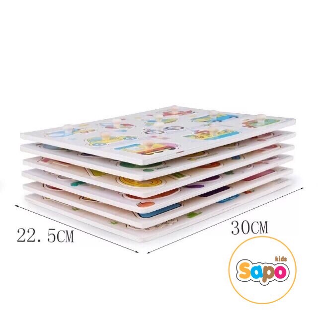 Đồ Chơi Bảng Ghép Hình Núm Gỗ, Đồ Chơi Ghép Hình Hàng Đẹp Loại Bảng To Sapo Kids