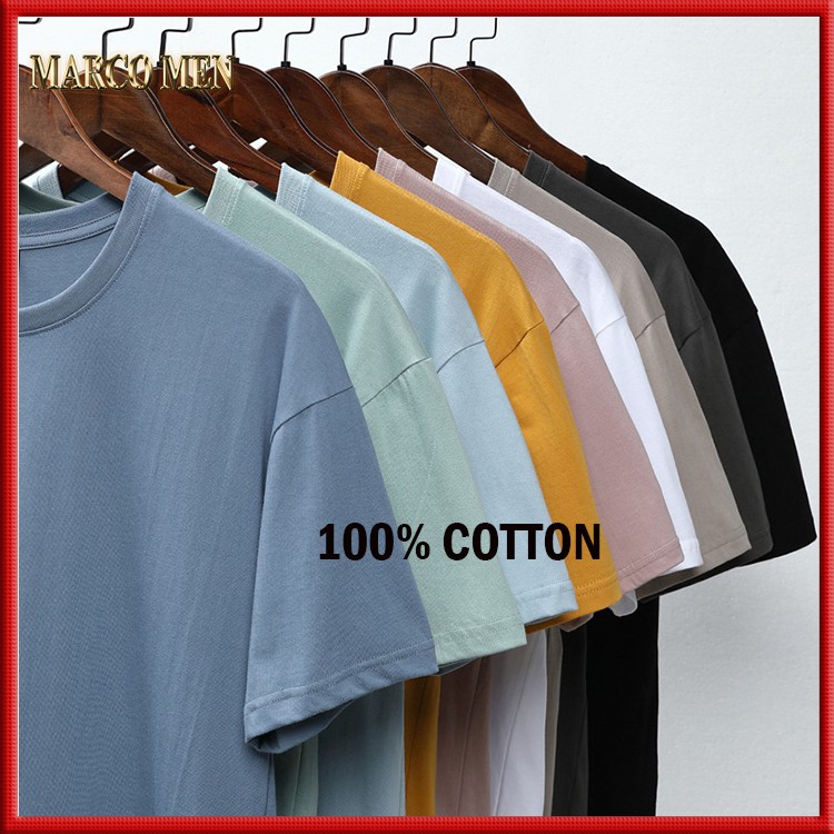 Áo thun nam nữ trơn vải cotton co giãn dày dặn thấm hút mồ hôi form Regular fit ATN01