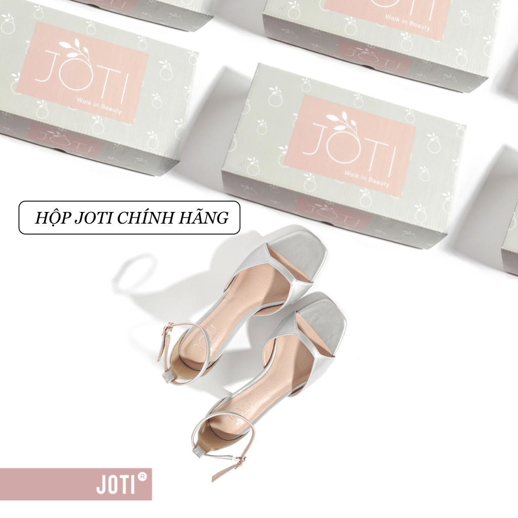 JOTI Giày Sandal Cao Gót Nữ Karima 3256VN6 2021 - Quai Ngang Đẹp Dịu Dàng Đế Trụ Dẹt 6cm - Mang Công Sở Đi Làm Dự Tiệc