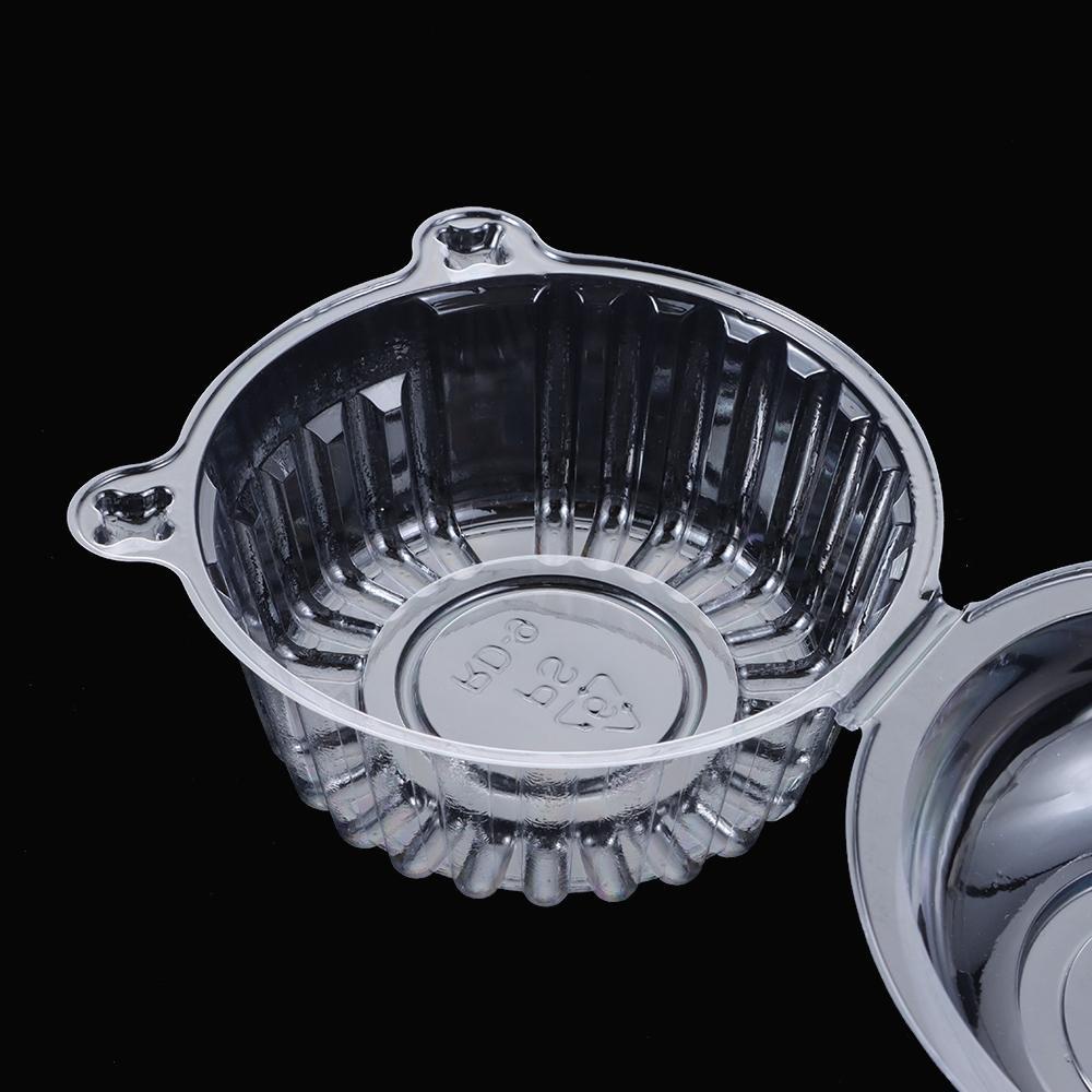 Bộ 50 Vỏ Nhựa Tròn Trong Suốt Dùng Một Lần Đựng Bánh Cupcake DIY