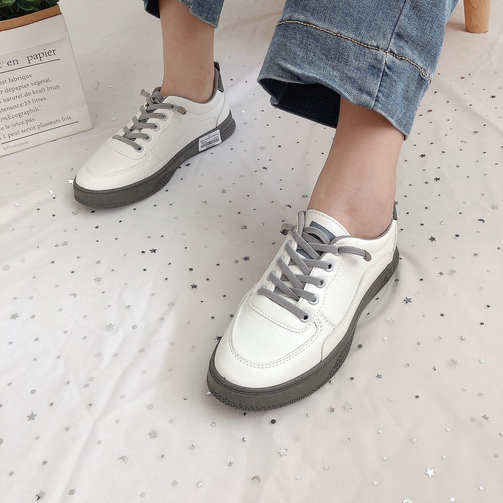 Giày Sneakers Nữ Chất Da Thật Siêu Mềm Đế 3p