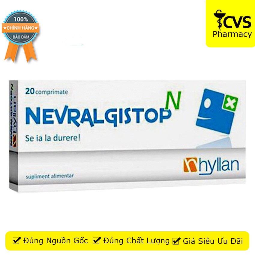 Viên Uống Nevralgistop N (Hộp 20 viên) - hỗ trợ giảm đau đầu, đau cơ, đau khớp, đau thần kinh toạ - cvspharmacy