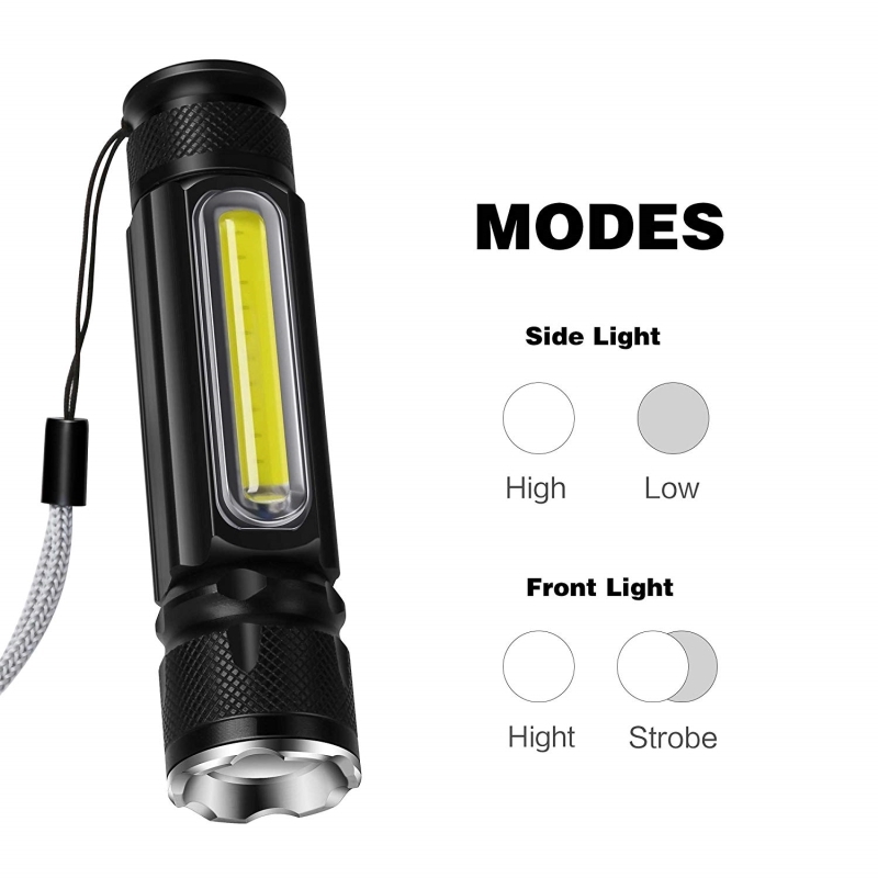 Đèn pin LED đa năng 5000LM USB sạc pin T6Side COB Light Magnet Magnet Light