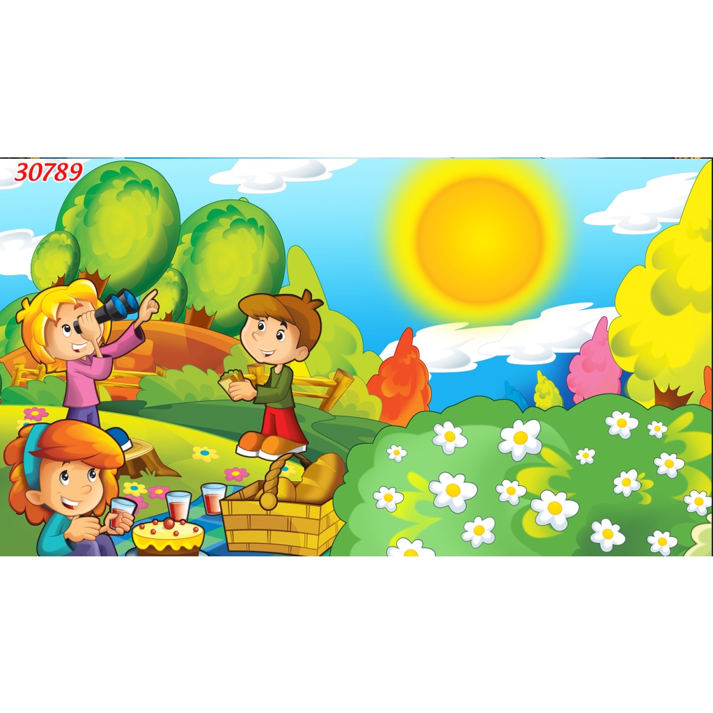 Tranh Dán Tường Chủ Đề THẾ GIỚI TRẺ THƠ 3D
