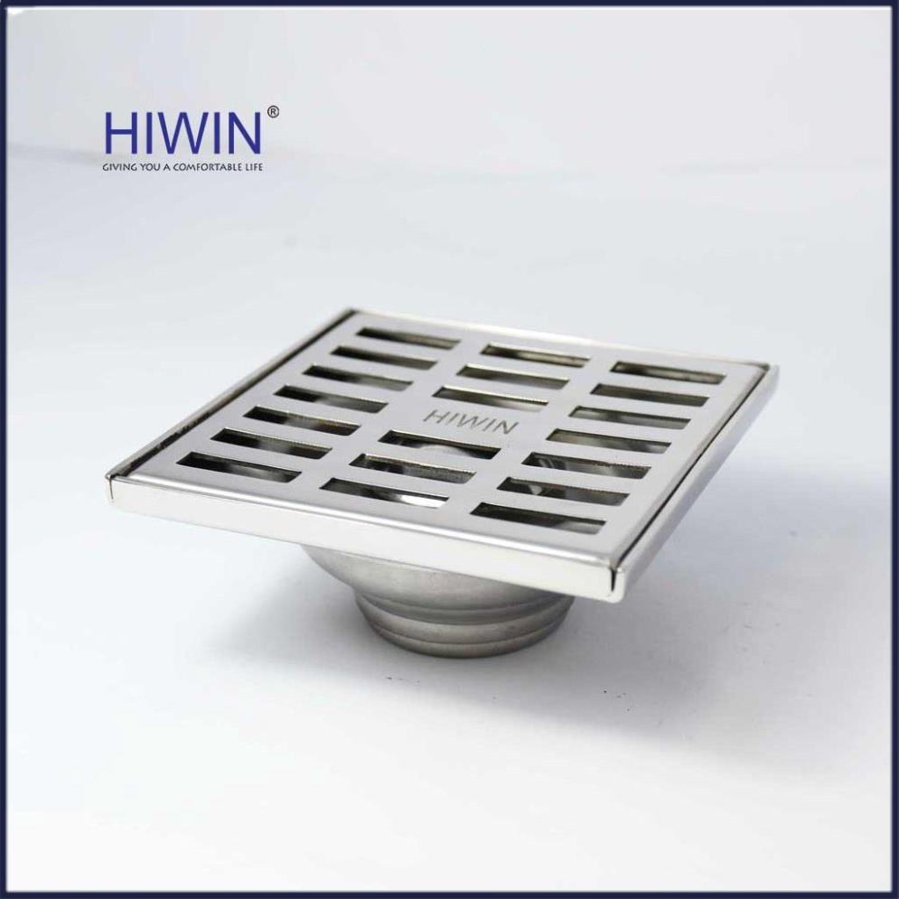 Phễu ga thoát sàn ngăn mùi hôi inox 304 mặt gương kích thước 100x100mm HIWIN FD-121B
