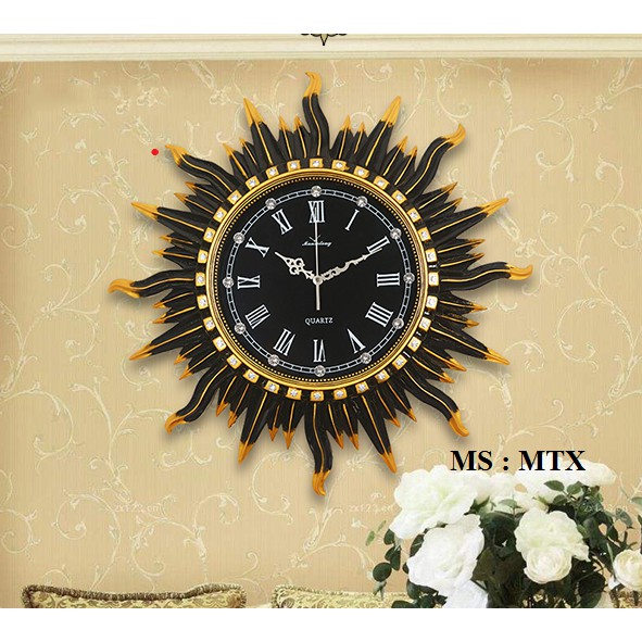 Đồng hồ treo tường trang trí Ông Mặt Trời decor MTX kích thước 65x65 cm