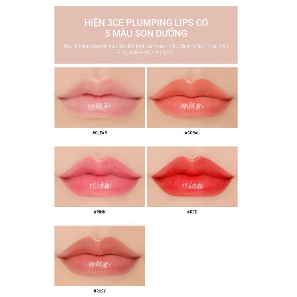 Son thỏi căng mọng, bám màu lâu 3.CE Plumping Lips - Son bóng lì mịn