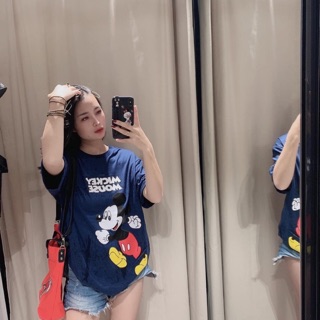 Áo phông mickey xanh dành cho nữ