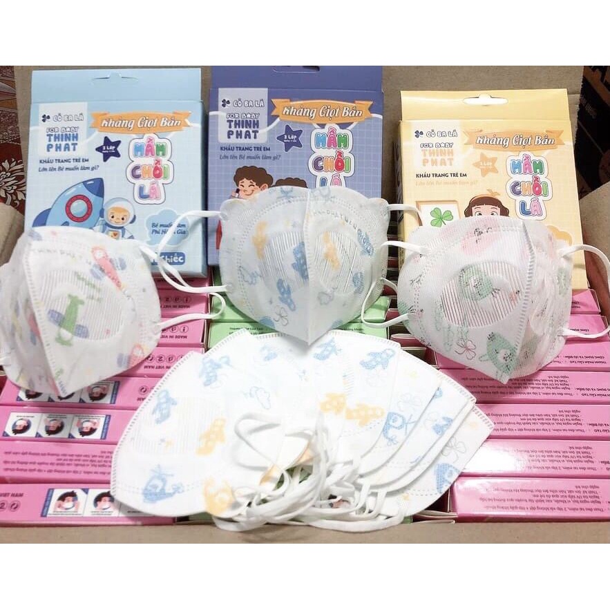 Khẩu trang mầm chồi lá Thịnh Phát (túi 10 chiếc) cho bé từ 0-7 tuổi