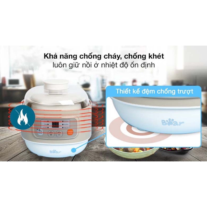 Nồi nấu chậm Bear 0.8 lít DDZ-A08D1