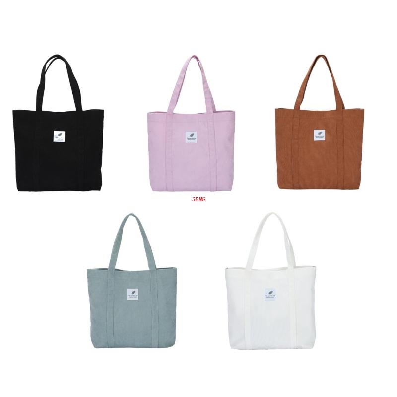 Seng Túi Tote Đeo Vai / Xách Tay Bằng Nhung Kẻ Phong Cách Cổ Điển Sức Chứa