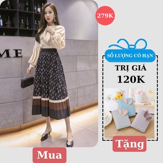 Chân Váy Xếp Ly Dáng Dài Màu Đen Đồng Xu Hàng Loại 1 Cao Cấp,Chân Váy Đen Xòe Dài Lưng Cao Vải Lụa Nhiều Màu Mới 2021