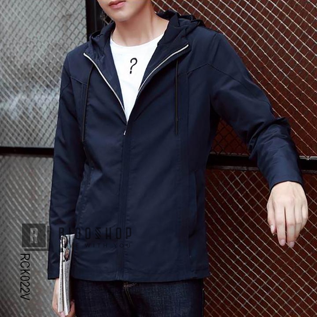 Áo khoác nam dù cán dày 2 lớp cao cấp có nón cực đẹp phong cách Hàn quốc RCK022
