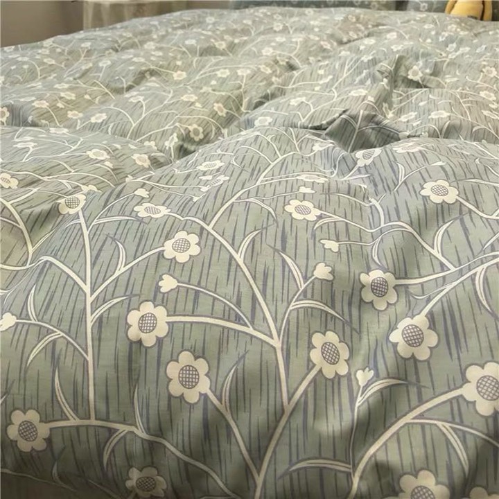 Bộ chăn ga gối , drap giường chất COTTON Hàn Quốc họa tiết hoa cỏ