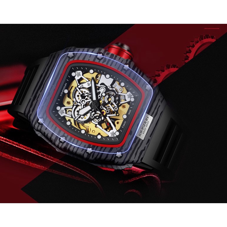 Đồng hồ cơ nam lộ máy chính hãng automatic tự động dáng thể thao bền bỉ KIMSDUN K-2012A
