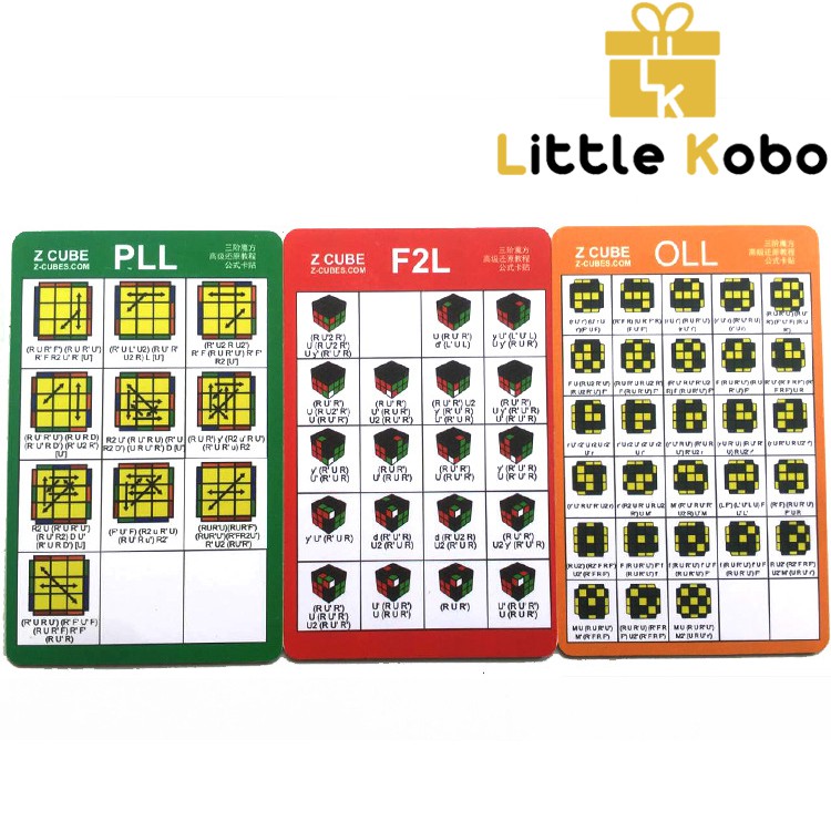 Bộ Card Công Thức CFOP Giải Rubik Tốc Độ Cao Công Thức F2L OLL PLL