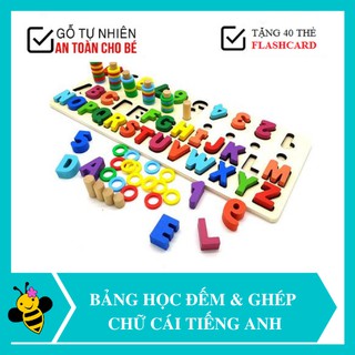 bảng ghép chữ cái 💖 FREESHIP Từ 250K 💖 Bảng Cột Tính Học Đếm Và Ghép Chữ Cái Tiếng Anh In Hoa Nổi Bằng Gỗ Cho Bé